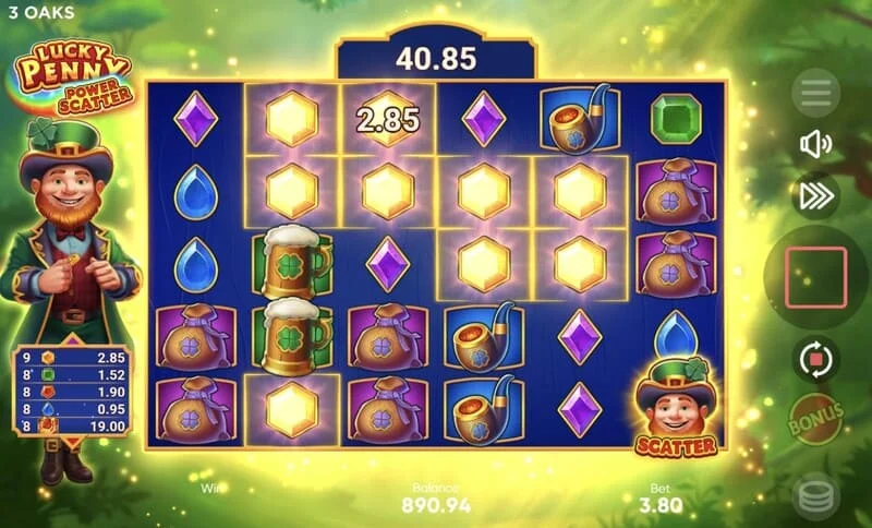 Lucky Penny Power Scatter – grundspel med kaskadvinster och en ackumulerande multiplikator